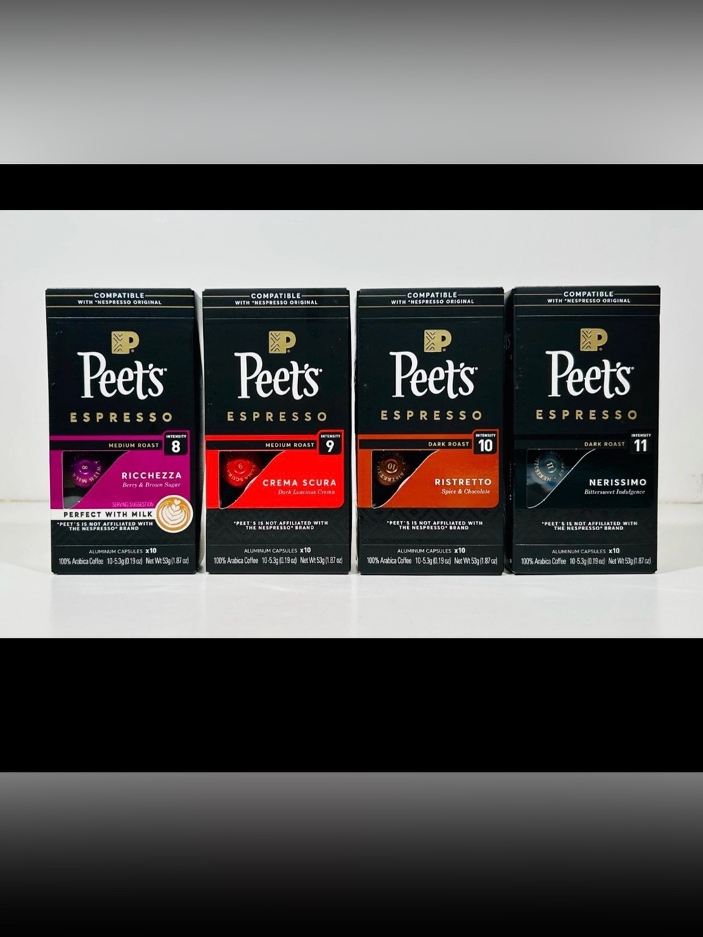 Peet’s Coffee Espresso capsules variety pack 40 Count